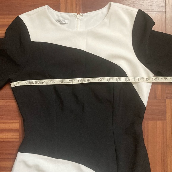 Maggy London Color Block Sheath Dress Size 2 Black and White - Picture 8 of 9